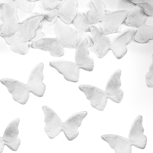 Mini Cañón confeti mariposas blancas 2