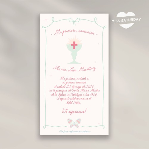 Invitación digital comunión Cáliz 2