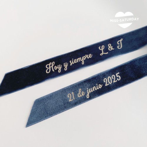 Cinta para ramo de novia azul viejo 2