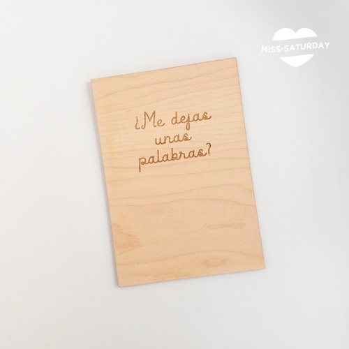 Cartel me dejas unas palabras