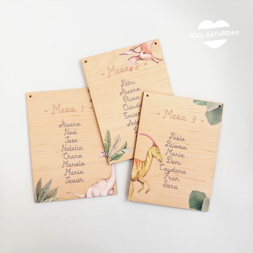 Plan de mesa dinosaurios