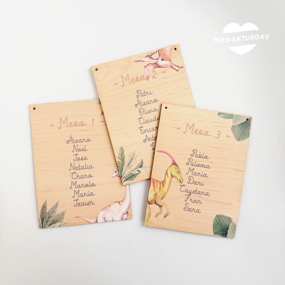 Plan de mesa dinosaurios