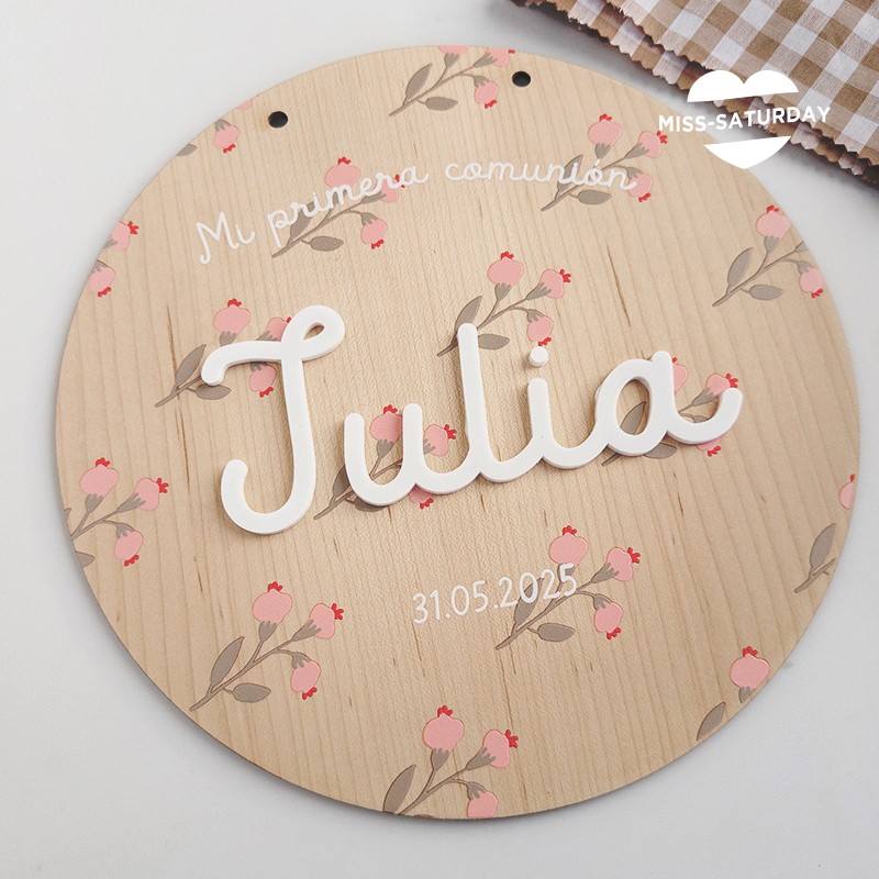 Cartel para la silla del protagonista de la comunión