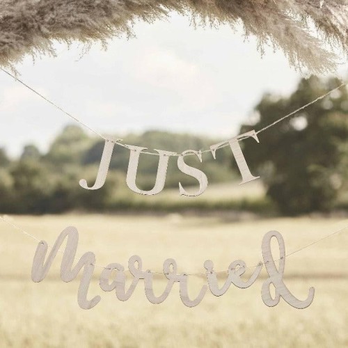 Guirnalda madera Just Married