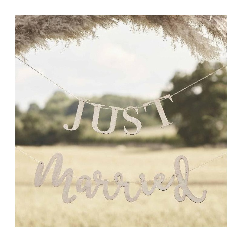 Guirnalda madera Just Married