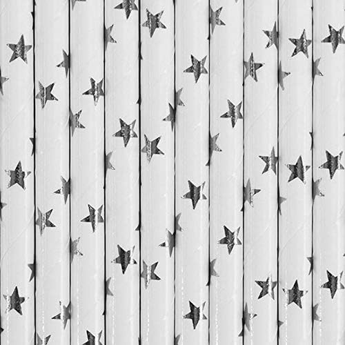 10 Cañitas estrellas plata 2