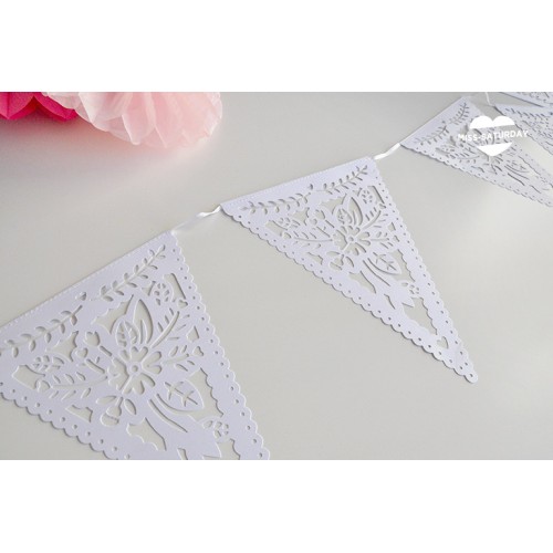 Banderines flores blanco 2