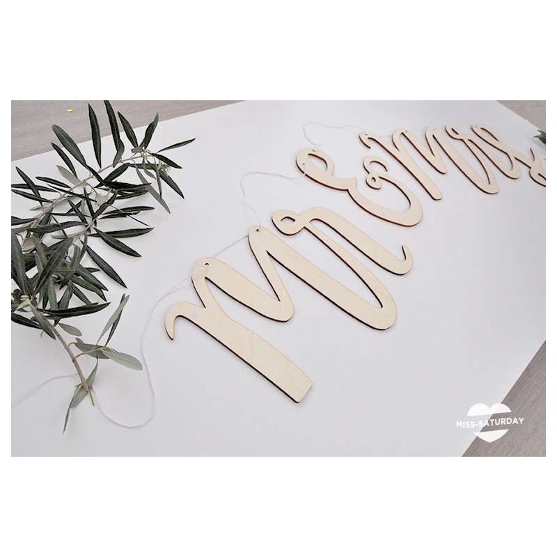 Guirnalda madera Mr & Mrs