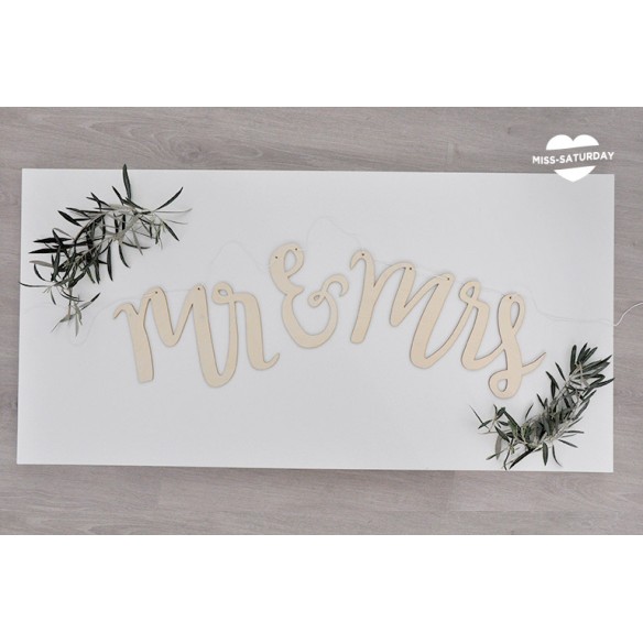 Guirnalda madera Mr & Mrs