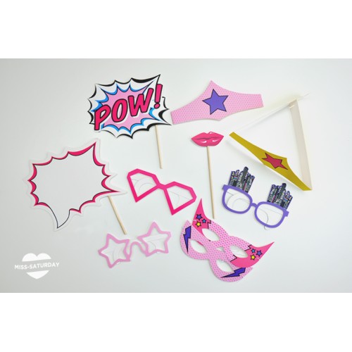 10 palillos Photocall Superheroinas 2