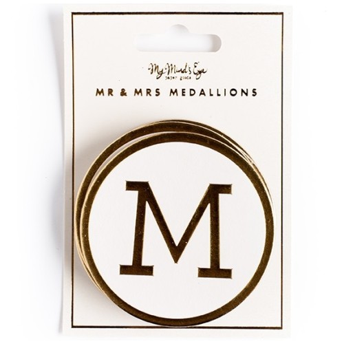 Medallones dorados Mr & Mrs 