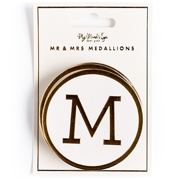 Medallones dorados Mr & Mrs 
