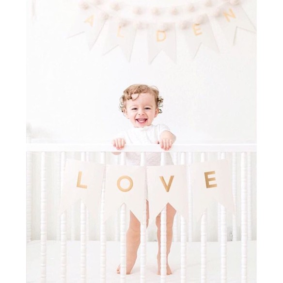 Banderines letras oro