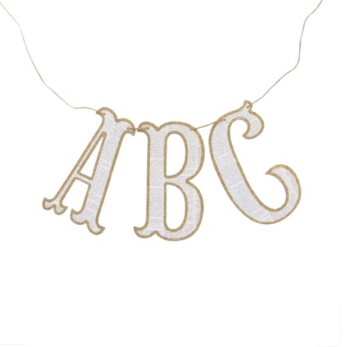 Banderines letras troqueladas oro