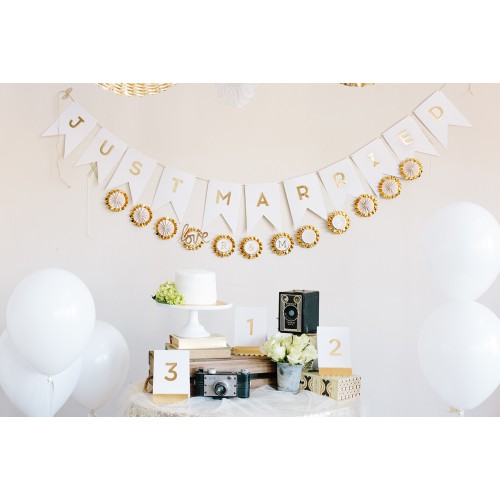 Banderin oro Mr & Mrs 2