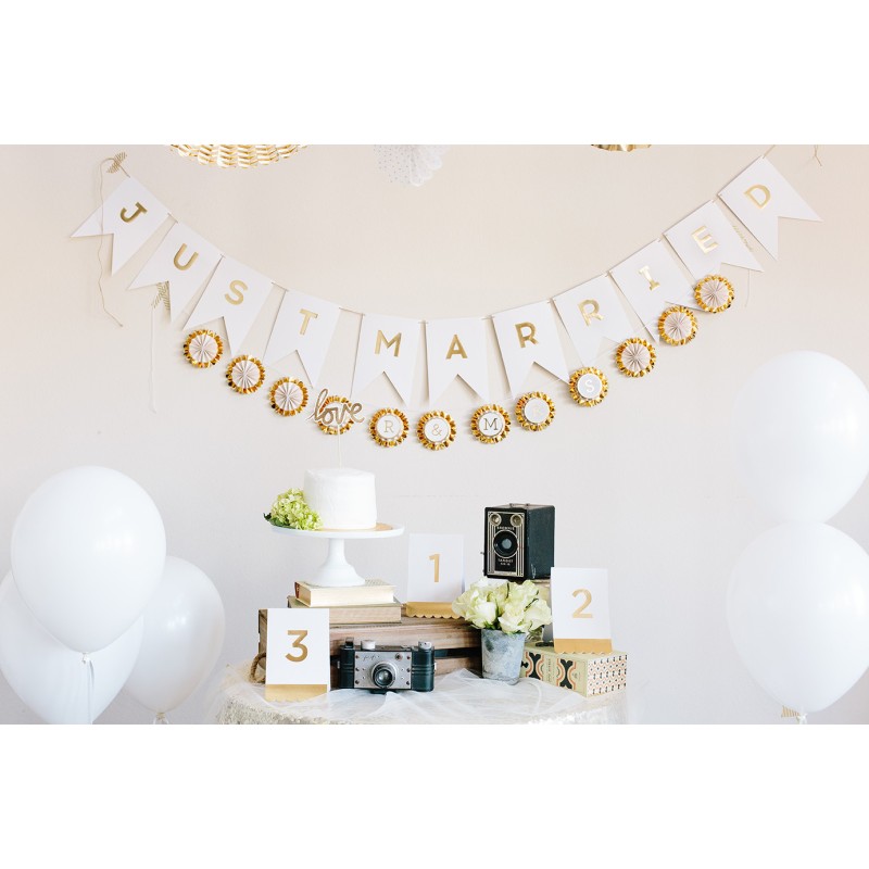 Banderin oro Mr & Mrs