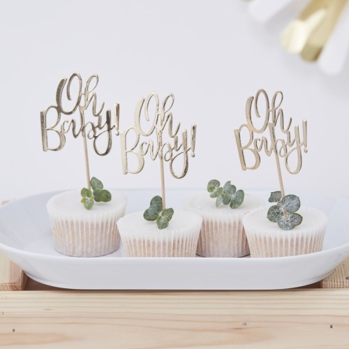 12 cake toppers Oh Baby