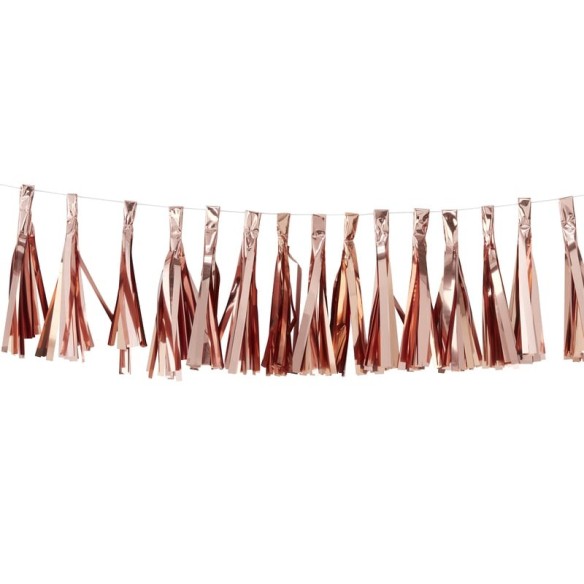 Guirnalda tassel oro rosa