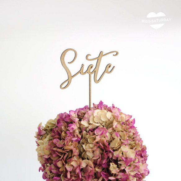 Topper números de mesa madera