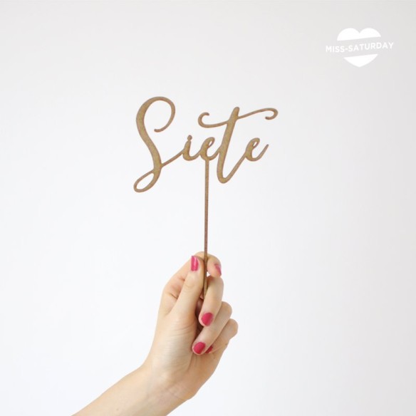 Topper números de mesa madera