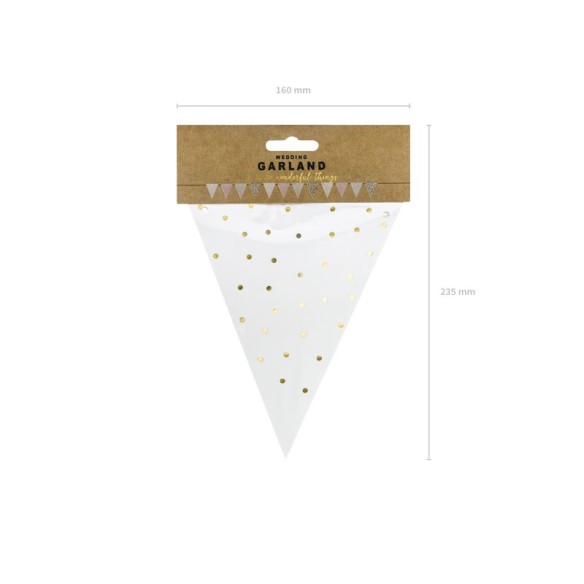 Guirnalda banderines rosa palo y dorado