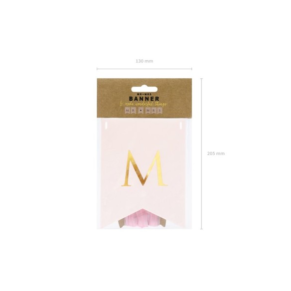 Guirnalda Mr Mrs - Rosa y oro