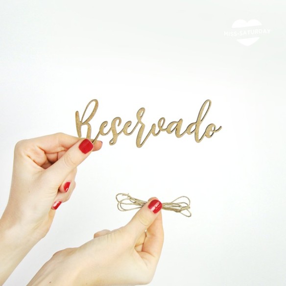 Letrerito madera Reservado