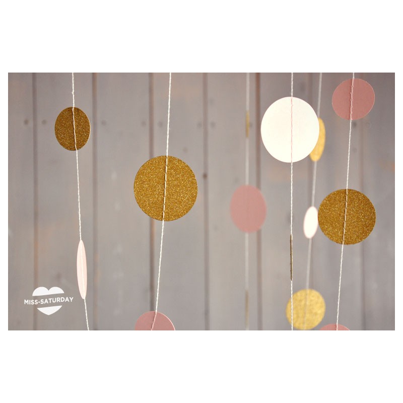 Guirnalda puntos Purpurina Oro