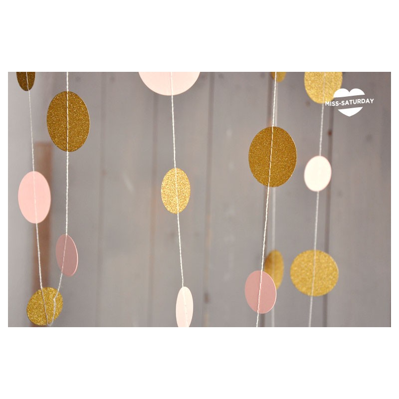 Guirnalda puntos Purpurina Oro