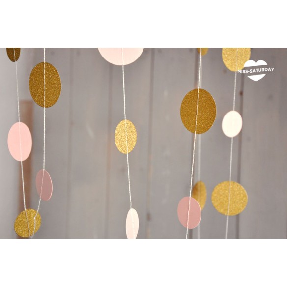 Guirnalda puntos Purpurina Oro