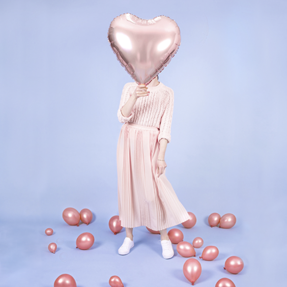 Globo corazón oro rosa