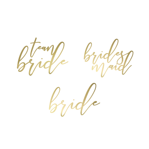 15 Tatuajes Bride y Team B. script dorado