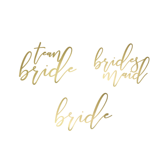 15 Tatuajes Bride y Team B. dorado