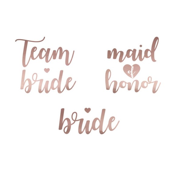 Tatuajes Team Bride corazón oro rosa