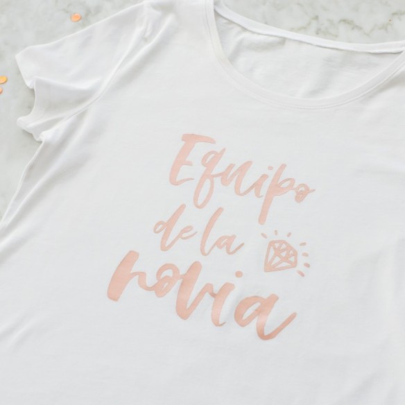 Camiseta Equipo de la novia - Oro rosa