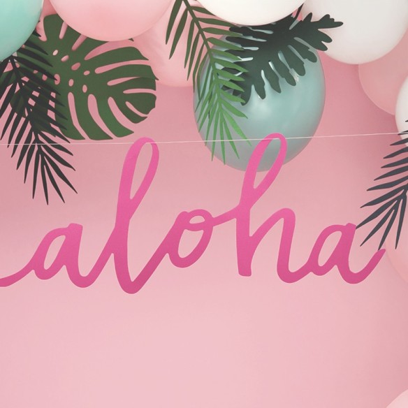 Letrero aloha - decorar fiesta tropical
