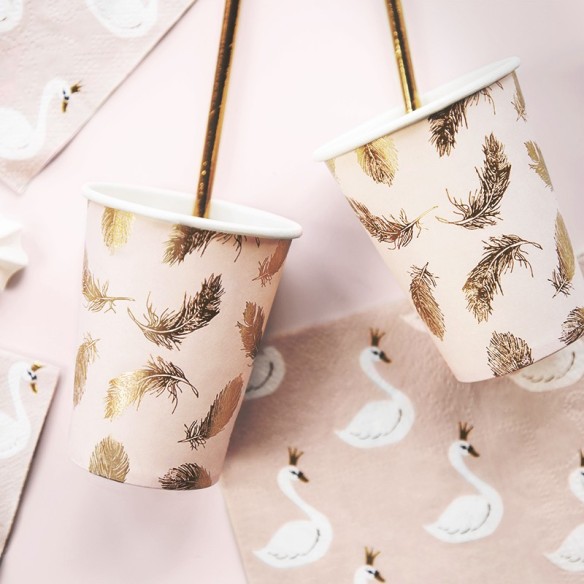 Vasos cisnes baby shower