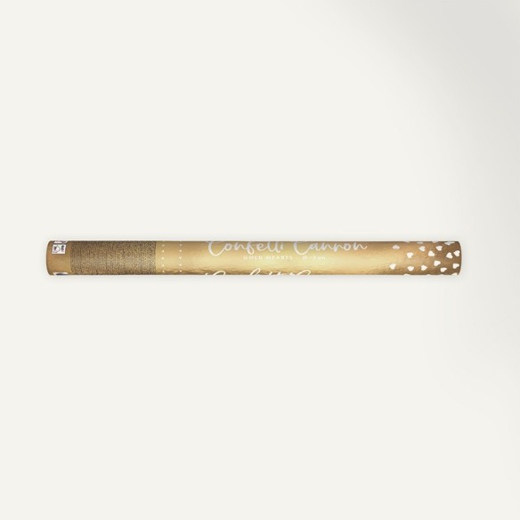 Cañón confeti dorado corazón