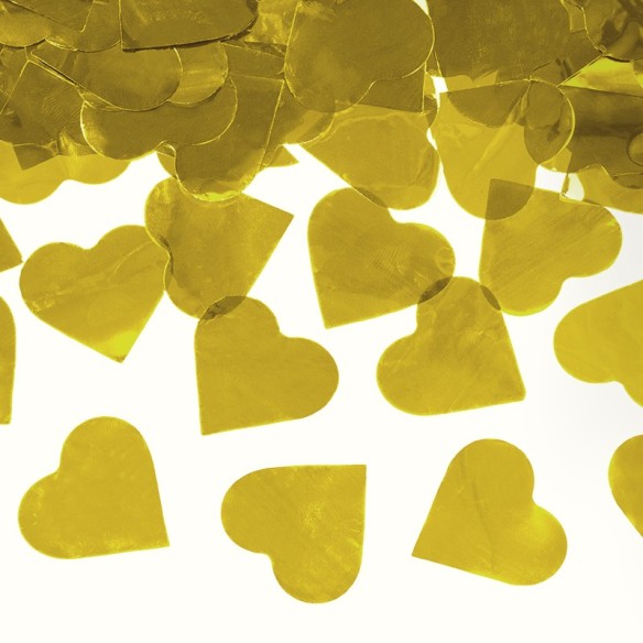 Cañón confeti dorado corazón