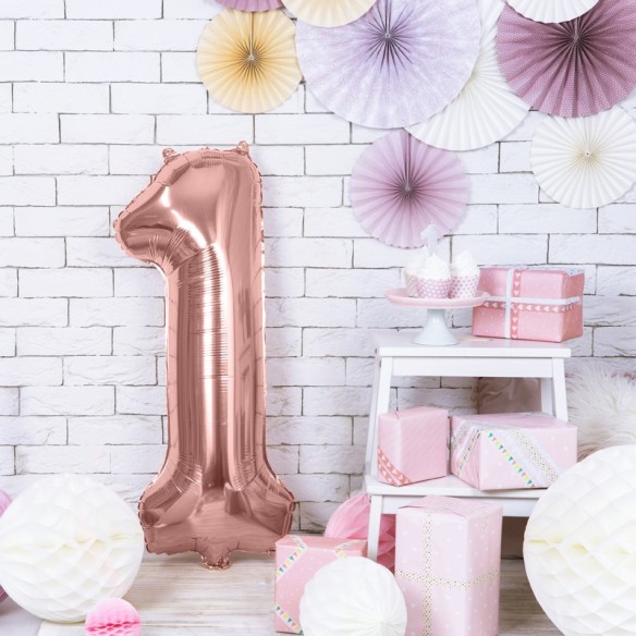 Globo oro rosa "1"