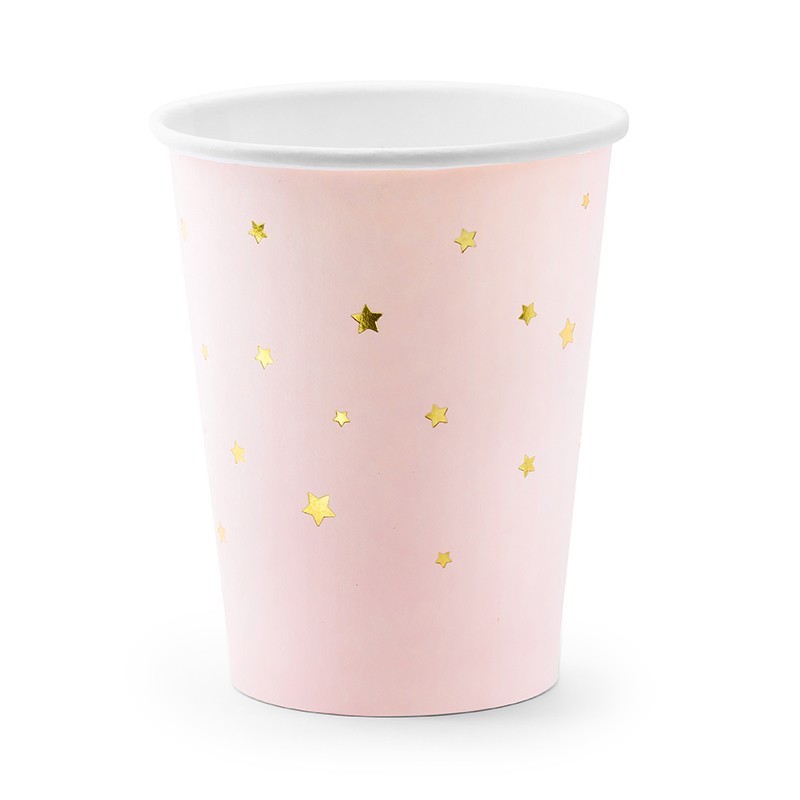 Vasos de papel rosa