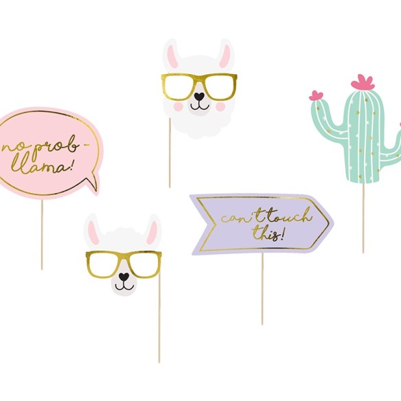 5 palillos Photocall Llama