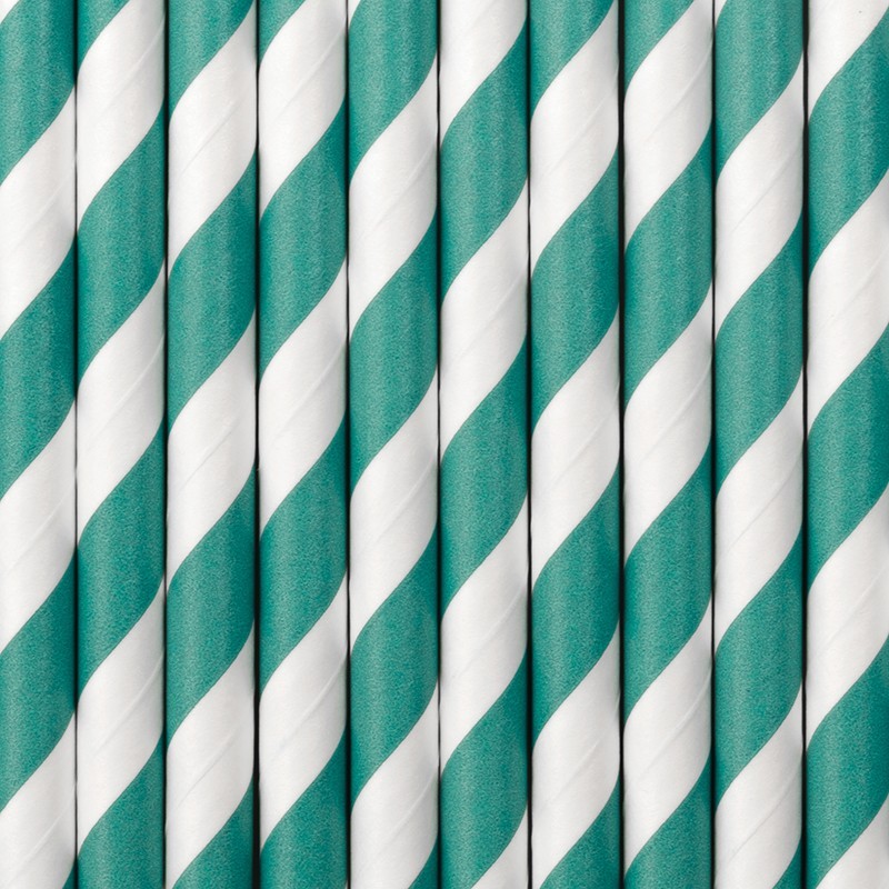 10 Cañitas rayas rosa palo