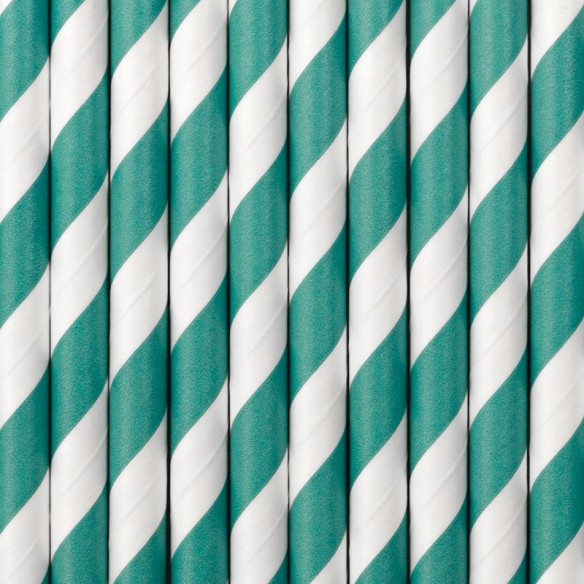 10 Cañitas rayas rosa palo