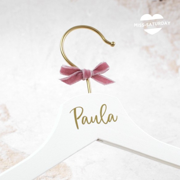 Percha blanca personalizada nombre
