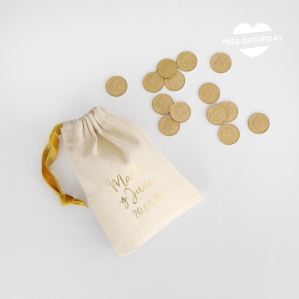 Bolsita de tela personalizable - letra negra