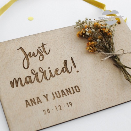 Placa personalizada Just Married 2