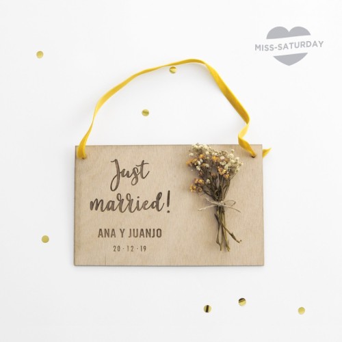 Placa personalizada Just Married