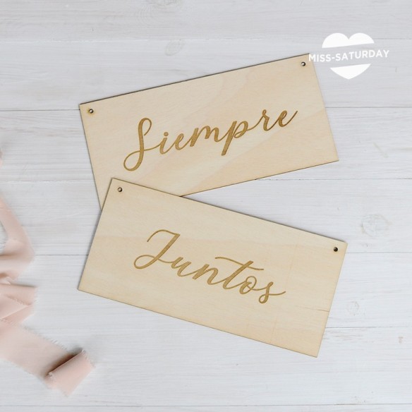 Cartel madera Sillas Siempre Juntos Botanic