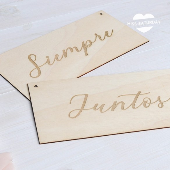 Cartel madera Sillas Siempre Juntos Botanic
